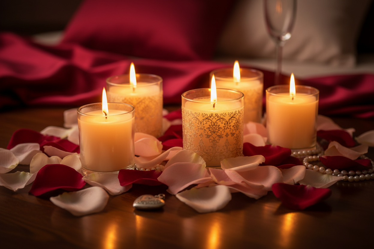 bougie ambiance st Valentin 